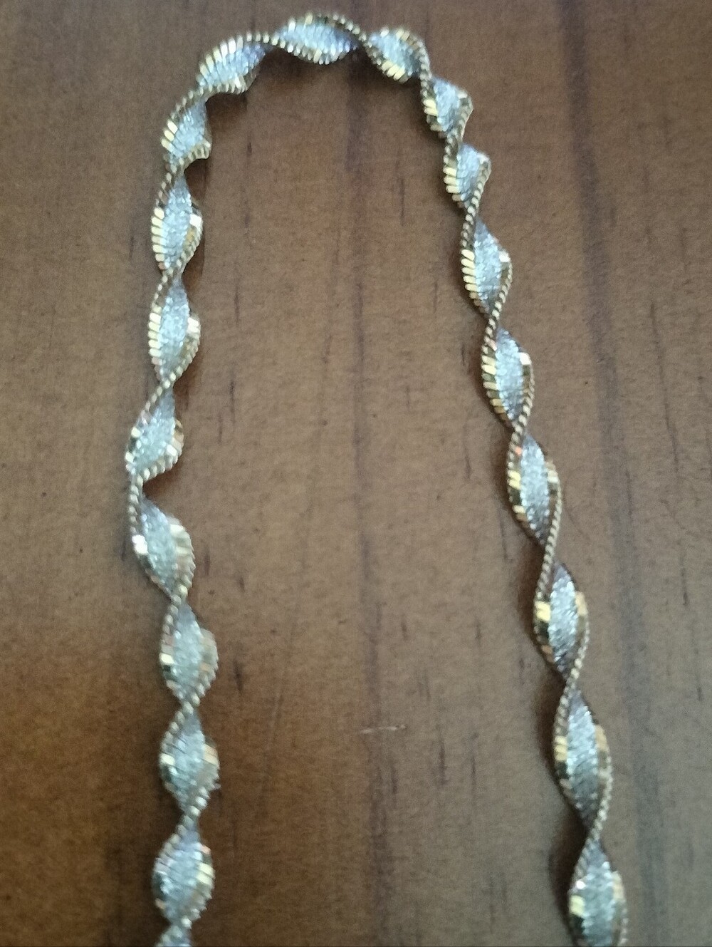 Vintage Sterling Silver IBB Italy Gold And Silver Necklace